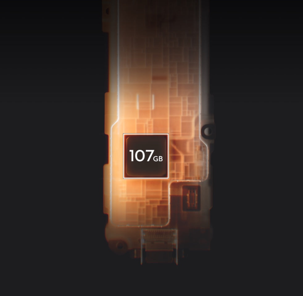 107GB Built-in Storage & Fast Transfer