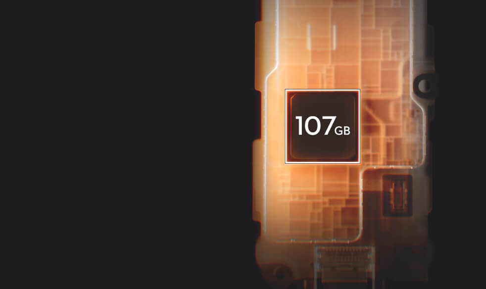 Built-In 107GB Storage & 800MB/s High-Speed Export[5]